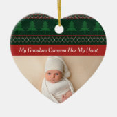 Mijn kleinzoon heeft mijn hartfoto voor Kerstmis, Keramisch Ornament (Voorkant)