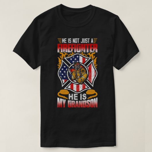 Mijn kleinzoon is een brandweerman die grootma opa t-shirt (Design voorkant)