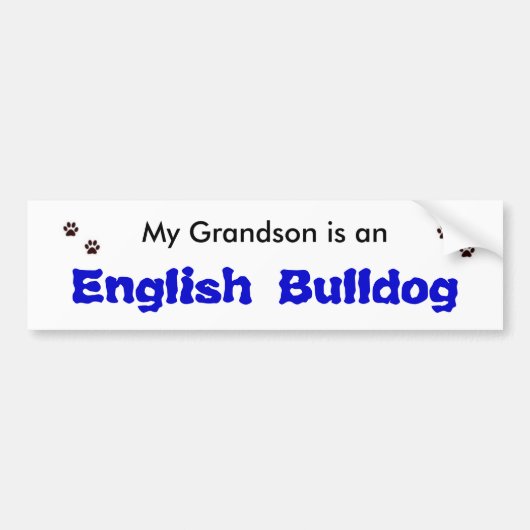 Mijn kleinzoon is een Engelse Bulldog Bumpersticker (Voorkant)
