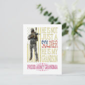 Mijn kleinzoon is een soldaat trots leger oma cade kaart (Staand voorkant)