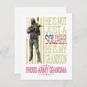Mijn kleinzoon is een soldaat trots leger oma cade kaart (Voorkant / Achterkant)