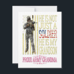 Mijn kleinzoon is een soldaat trots leger oma cade kaart<br><div class="desc">Mijn kleinzoon is een soldaat trots leger oma cadeau</div>