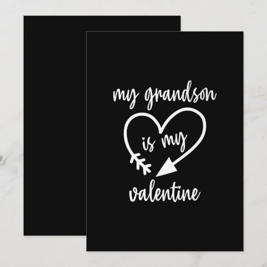 Mijn kleinzoon is mijn Valentijn Cute Valentijnsda Feestdagenkaart (Voorkant / Achterkant)