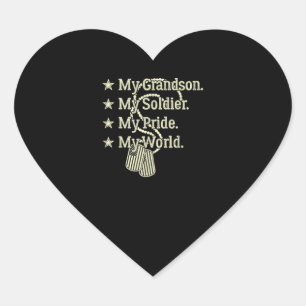 Mijn kleinzoon, mijn soldaat Hero Proud militair o Hart Sticker