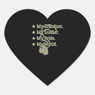 Mijn kleinzoon, mijn soldaat Hero Proud militair o Hart Sticker
