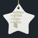 Mijn kleinzoon soldaat held een militair grootpa c keramisch ornament<br><div class="desc">Mijn kleinzoon soldaat held een militair grootpa cadeau</div>