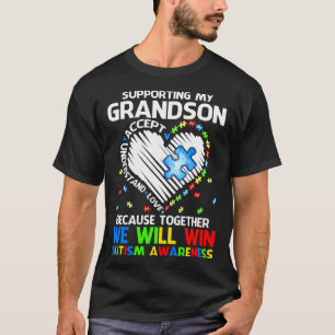 Mijn Kleinzoon Steunen Samen Zullen We Autisme Ove T-shirt