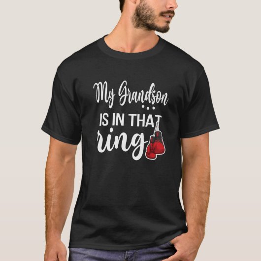 Mijn kleinzoon zit in die Ring Proud Boxing Grandm T-shirt (Voorkant)