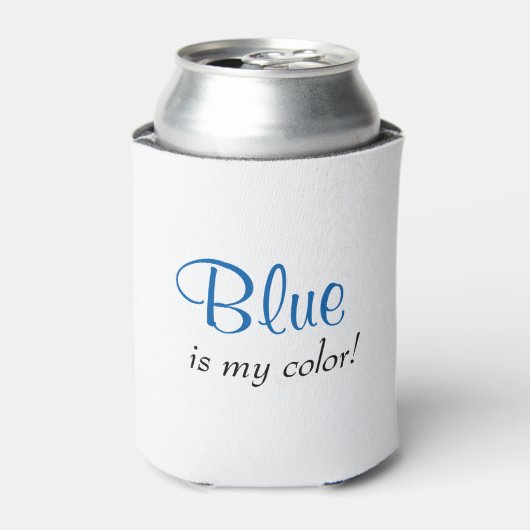 Mijn kleur is schattig blauw blikjeskoeler (Blikje Voorkant)
