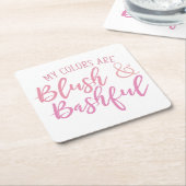 Mijn kleuren zijn: Blush en Bashful, Blush, Bashfu Kartonnen Onderzetters (Schuin)