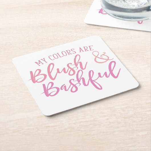 Mijn kleuren zijn: Blush en Bashful, Blush, Bashfu Kartonnen Onderzetters (Schuin)