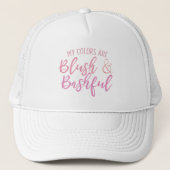 Mijn kleuren zijn Blush en Bashful Trucker Pet (Voorkant)