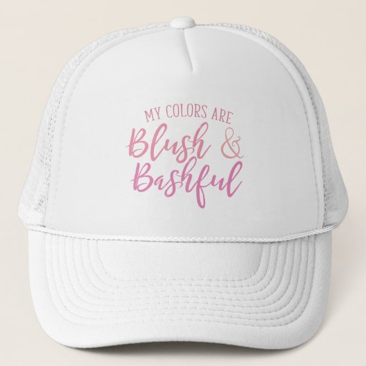 Mijn kleuren zijn Blush en Bashful Trucker Pet (Voorkant)
