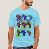 Mijn kleurrijke LOVELY AFRICA-kaartontwerpkleuren T-shirt (Voorkant)