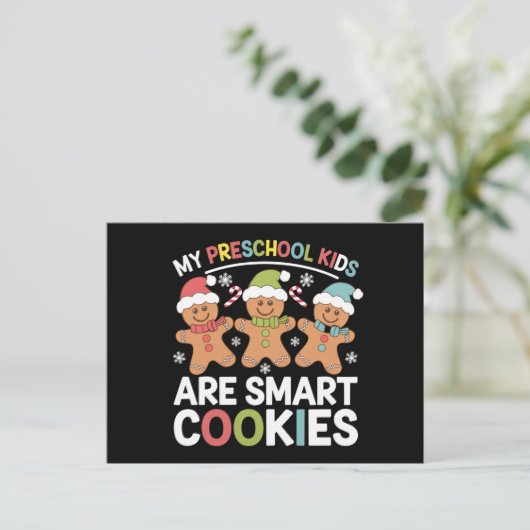 Mijn kleuterschool Kinderen zijn Smart Cookies Tea Feestdagenkaart (Staand voorkant)