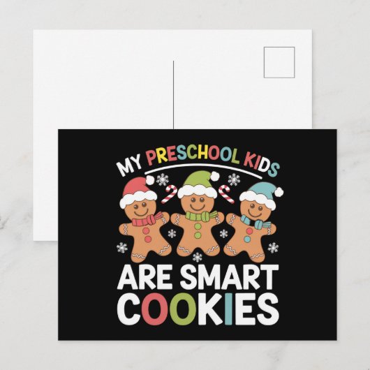 Mijn kleuterschool Kinderen zijn Smart Cookies Tea Feestdagenkaart (Voorkant / Achterkant)