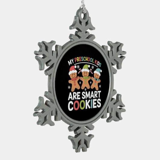 Mijn kleuterschool Kinderen zijn Smart Cookies Tea Tin Sneeuwvlok Ornament (Links)