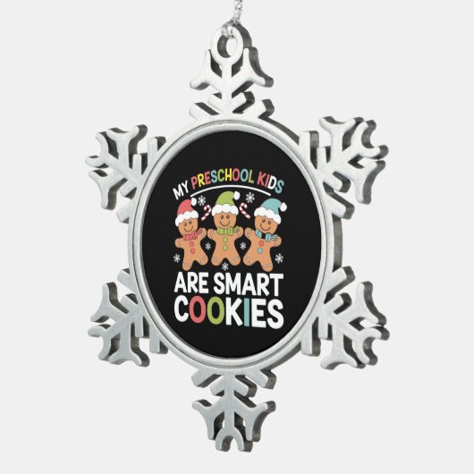 Mijn kleuterschool Kinderen zijn Smart Cookies Tea Tin Sneeuwvlok Ornament (Rechts)