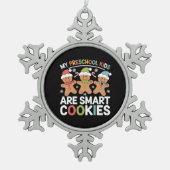 Mijn kleuterschool Kinderen zijn Smart Cookies Tea Tin Sneeuwvlok Ornament (Voorkant)