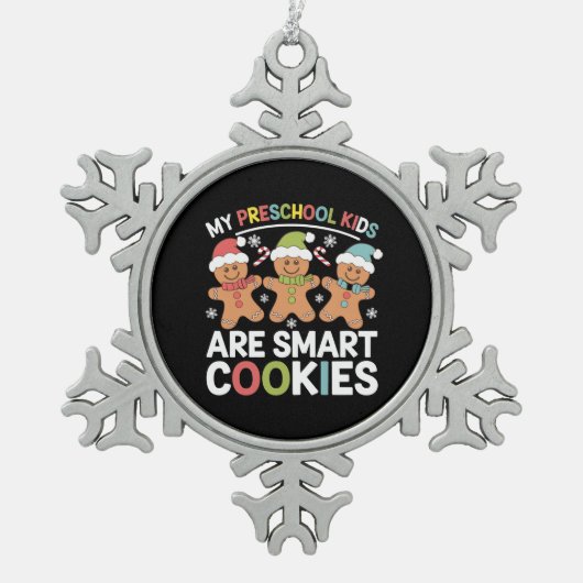 Mijn kleuterschool Kinderen zijn Smart Cookies Tea Tin Sneeuwvlok Ornament (Voorkant)