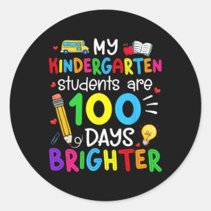 Mijn kleuterschool studenten zijn 100 dagen helder ronde sticker