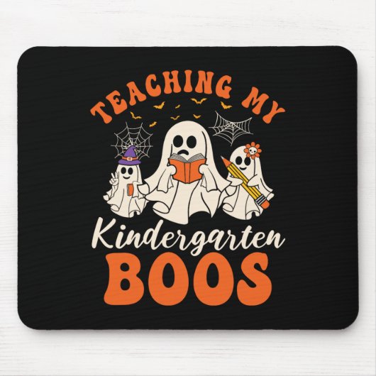 Mijn kleuterschoolboeken leren Retro Ghost Hallowe Muismat (Voorkant)