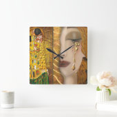 Mijn Klimt Serie:Gold Vierkante Klok (Huis)