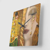 Mijn Klimt Serie:Gold Vierkante Klok (Hoek)