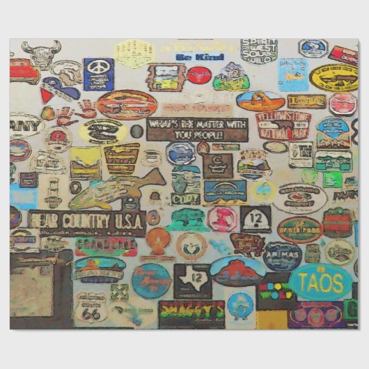 Mijn koele Decals - Reizen Stickers Cadeaupapier (Vlak)