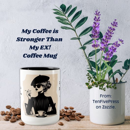 Mijn koffie is sterker dan mijn ex-mok tweekleurige koffiemok