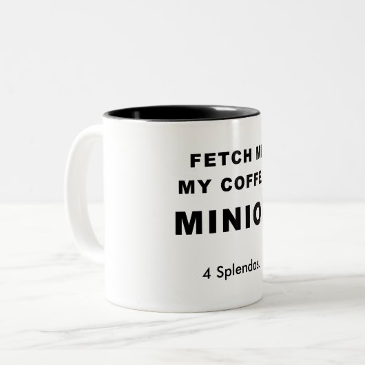 MIJN KOFFIE, MINION TWEEKLEURIGE KOFFIEMOK (Voorkant links)