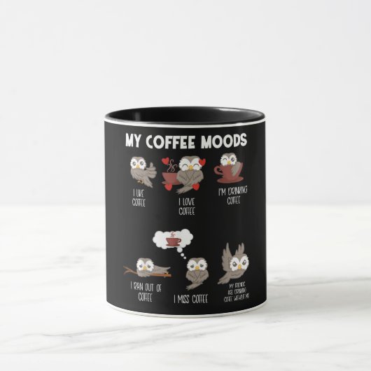 Mijn koffie Moods Owl Gift Owl Lovers Coffee Gift Mok (Midden)