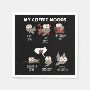 Mijn koffie Moods Owl Gift Owl Lovers Coffee Gift Servet