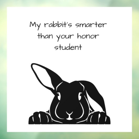 Mijn konijn is slimmer dan je eersteklas decal. raamsticker (Vel 3)