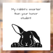 Mijn konijn is slimmer dan je eersteklas decal. raamsticker (Vel 2)