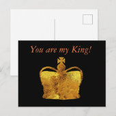 Mijn Koning Gouden Kroon Aangepaste Postkaart (Voorkant / Achterkant)