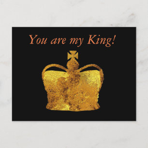 Mijn Koning Gouden Kroon Aangepaste Postkaart