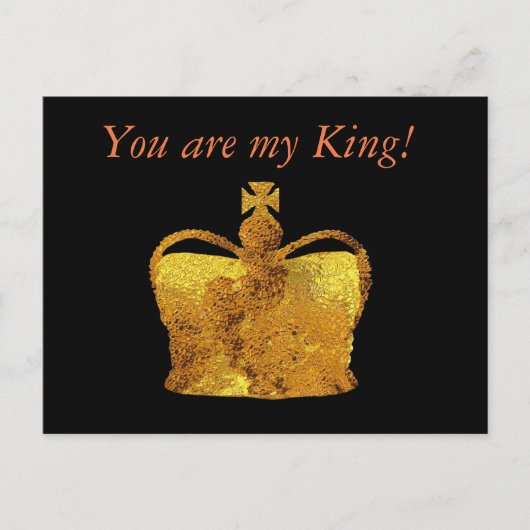 Mijn Koning Gouden Kroon Aangepaste Postkaart (Voorkant)