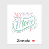 Mijn koningin MOM met hartdoedelen Sticker (Vel)