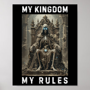 Mijn Koninkrijk Mijn Regels Schedel Fantasie Troon Poster