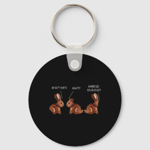 Mijn kont doet pijn Chocolate Bunny Rabbit Funny P Sleutelhanger