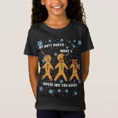 Mijn kont doet pijn Grappig Kerstkoekje Gingerbrea T-shirt (Voorkant)