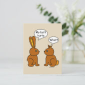 Mijn kont doet pijn! - Wat? Bruin Feestdagenkaart (Staand voorkant)