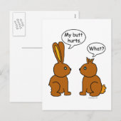 Mijn kont doet pijn! - Wat? Bunny Rabbit Feestdagenkaart (Voorkant / Achterkant)
