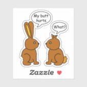 Mijn kont doet pijn! Wat? contoursnijden Sticker (Vel)