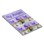 Mijn kookboek Viola Paarse Bloem Aquarel Kunst Notitieboek (Rechterzijde)