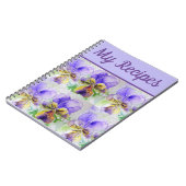 Mijn kookboek Viola Paarse Bloem Aquarel Kunst Notitieboek (Linkerzijde)