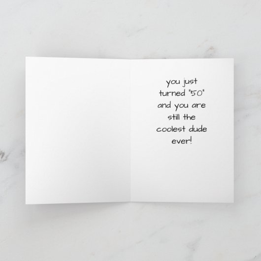 MIJN KOOL UNCLE IS "50" WOW! KAART (Binnen)