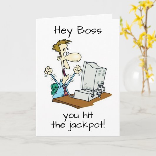 MIJN KOOLBOSS IS "60" WOW! KAART (Gele Bloem)