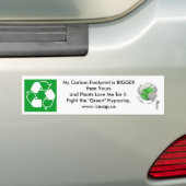 Mijn koolstofvoetafdruk is groter dan die van jou bumpersticker (Op auto)
